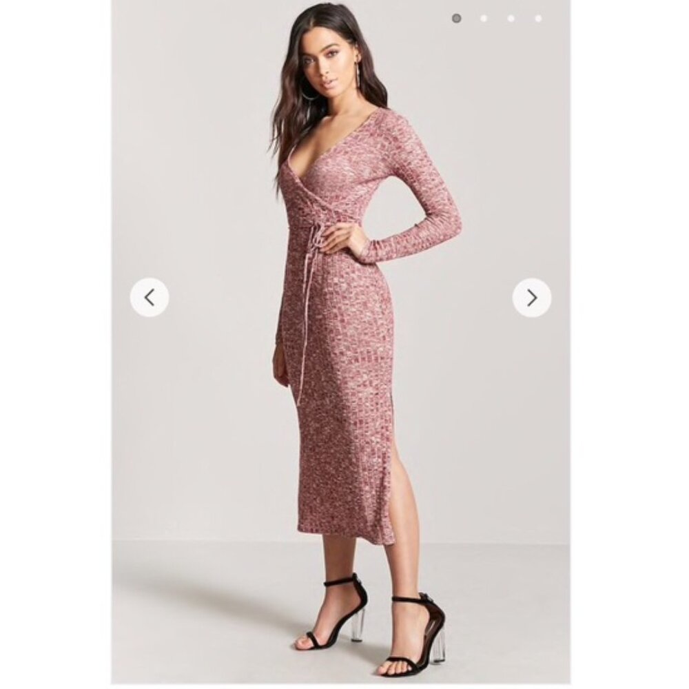 Forever 21 Maroon Knit Dress w/ slits